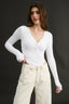 Nola Henley Long Sleeve Bodysuit Optic White
