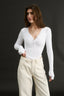 Nola Henley Long Sleeve Bodysuit Optic White