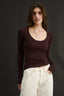 Nina Scoop Long Sleeve Cabernet