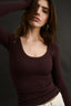 Nina Scoop Long Sleeve Cabernet