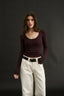 Nina Scoop Long Sleeve Cabernet