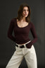 Nina Scoop Long Sleeve Cabernet