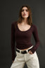 Nina Scoop Long Sleeve Cabernet