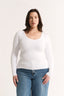 Nina Scoop Long Sleeve Optic White