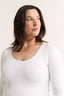Nina Scoop Long Sleeve Optic White