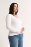 Nina Scoop Long Sleeve Optic White