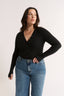 Nola Henley Long Sleeve Bodysuit Black