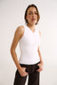 Holly High V Neck Tank Optic White