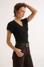 Kelly V Neck T-Shirt Black