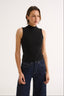 Tara Mock Neck Tank Black