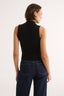 Tara Mock Neck Tank Black
