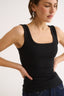 Harmony Square Neck Tank Black