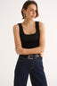 Harmony Square Neck Tank Black