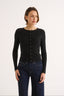 Caterina Snap Button Top Black