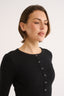 Caterina Snap Button Top Black
