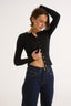 Caterina Snap Button Top Black