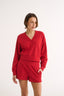 Charlotte V Neck Jumper Radiant Red
