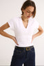Kelly V Neck T-Shirt Optic White