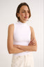 Tara Mock Neck Tank Optic White