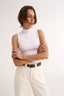 Tara Mock Neck Tank Optic White