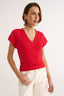 Kelly V Neck T-Shirt Radiant Red