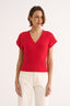 Kelly V Neck T-Shirt Radiant Red