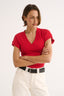 Kelly V Neck T-Shirt Radiant Red