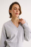 Charlotte V Neck Jumper Grey Marle