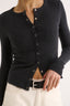Caterina Snap Button Top Charcoal Marle