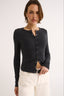 Caterina Snap Button Top Charcoal Marle