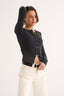 Caterina Snap Button Top Charcoal Marle