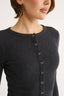 Caterina Snap Button Top Charcoal Marle
