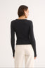 Caterina Snap Button Top Charcoal Marle