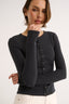 Caterina Snap Button Top Charcoal Marle