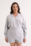 Charlotte V Neck Jumper Grey Marle