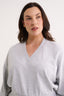 Charlotte V Neck Jumper Grey Marle