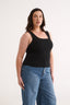 Harmony Square Neck Tank Black