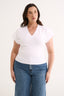 Kelly V Neck T-Shirt Optic White