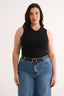 Holly High V Neck Tank Black