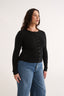 Caterina Snap Button Top Black