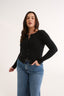 Caterina Snap Button Top Black