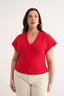 Kelly V Neck T-Shirt Radiant Red