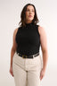 Tara Mock Neck Tank Black