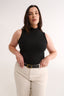 Tara Mock Neck Tank Black