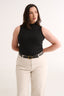Tara Mock Neck Tank Black