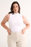 Tara Mock Neck Tank Optic White