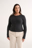 Caterina Snap Button Top Charcoal Marle