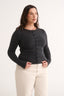 Caterina Snap Button Top Charcoal Marle