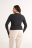 Caterina Snap Button Top Charcoal Marle