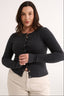 Caterina Snap Button Top Charcoal Marle